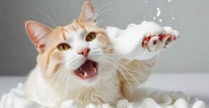 Cat Throwing up White Foam