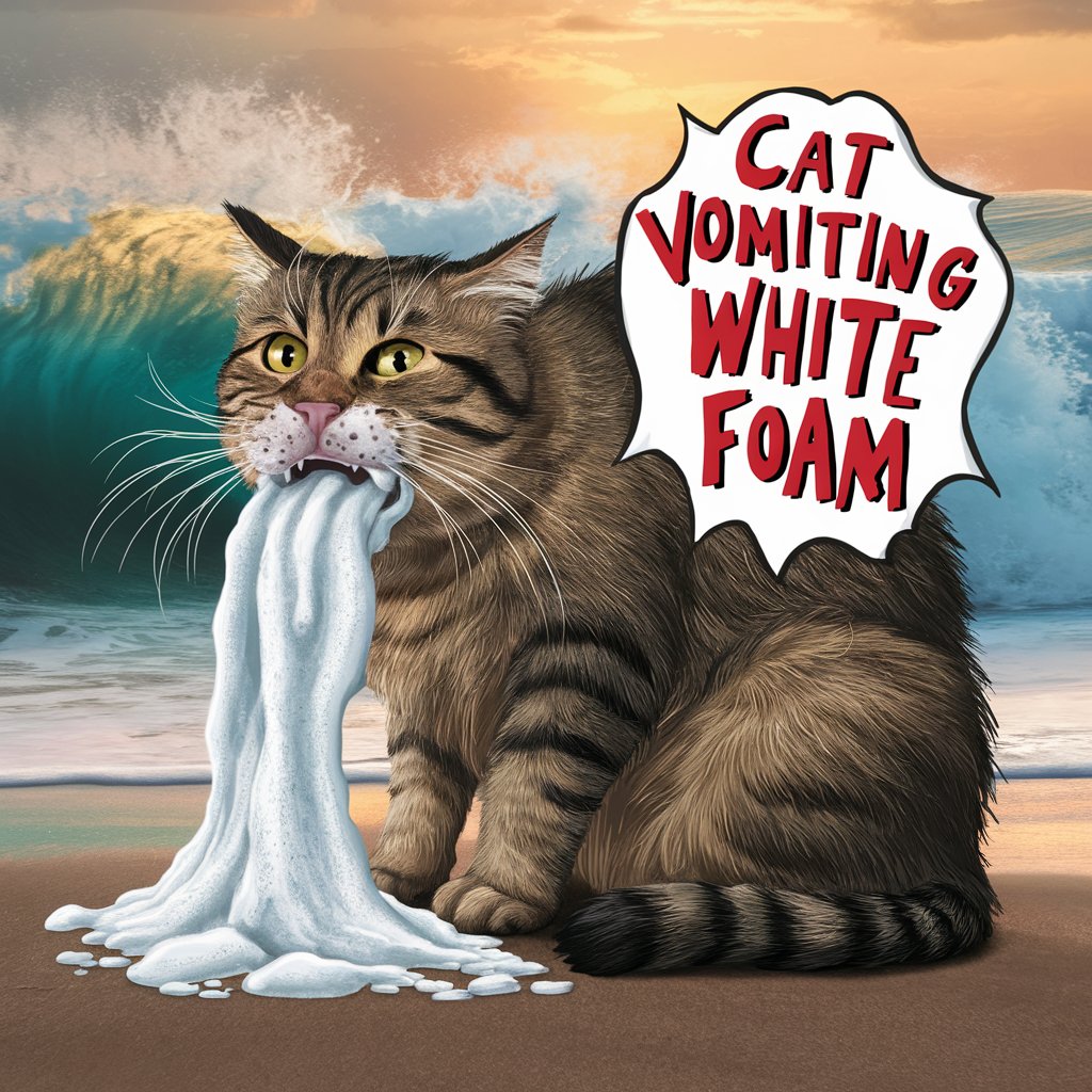 Cat vomiting white foam