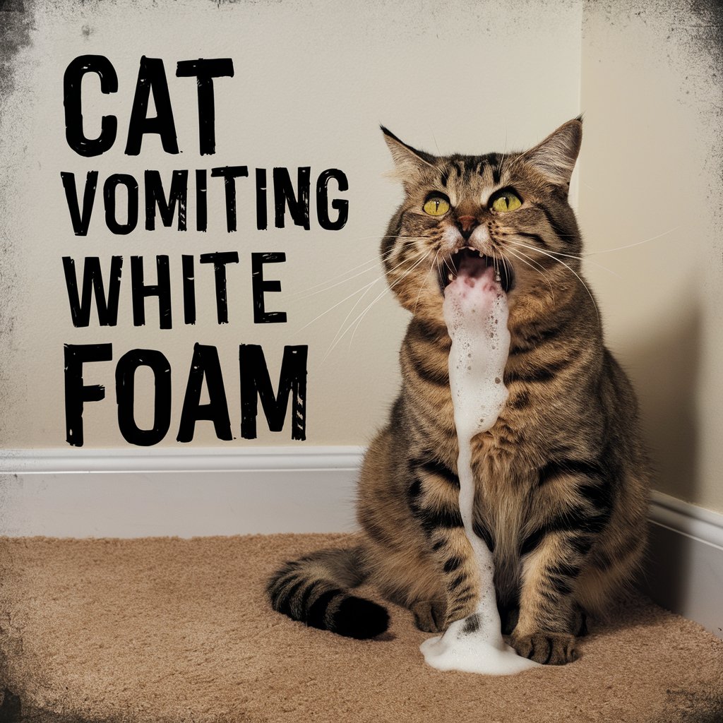 Cat vomiting white foam